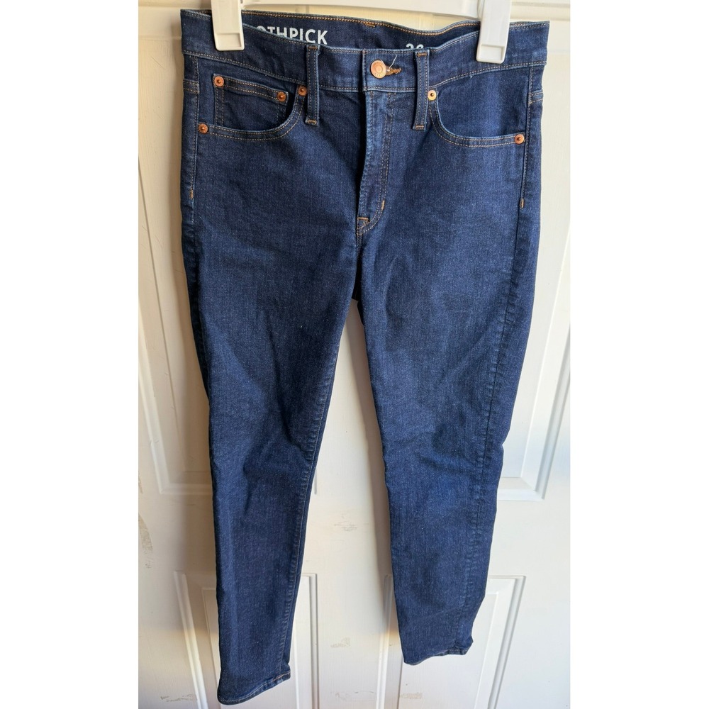 J. Crew Women's 9" Mid-Rise Toothpick jean in Classic Rinse Blue‎ Denim Wash 28
